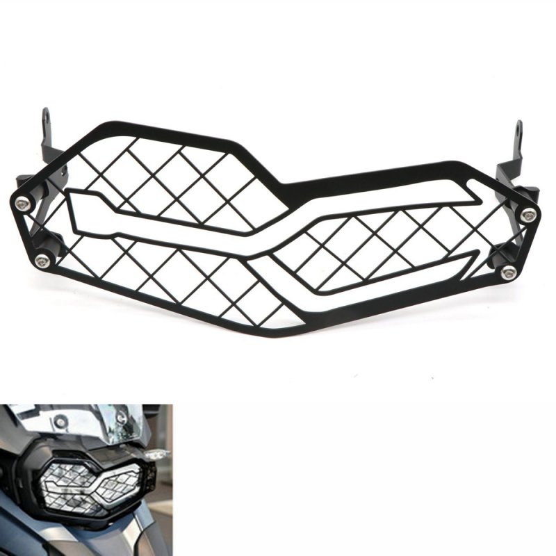 Motorcycle Headlight Protection Stainless Steel Grille Mesh for BMW F750GS F850GS 18-19 black