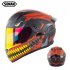 Motorcycle Helmet Anti Fog Lens sith Fast Release Buckle and Ventilation System Wearable Ergonomic Helmet White red iron teeth copper teeth L
