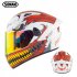 Motorcycle Helmet Anti Fog Lens sith Fast Release Buckle and Ventilation System Wearable Ergonomic Helmet White red iron teeth copper teeth XXL
