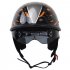 Motorcycle Helmet Black Flame Pattern Retro Half Face Helmet Bike Crash Helmet Bright black flame XXL