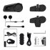 Motorcycle Helmet Bluetooth compatible Headset Fm Radio Waterproof Universal Hd Group Intercom Earphone black