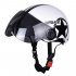 Motorcycle Helmet Half 3 4 with Retractable Drop Down Sun Visor Open Face Helmet Matte red