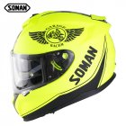Motorcycle Helmet Riding Racing Helmet Men Women Outdoor Riding Double Lens Full Face Helmet Ece Standard Fluorescent Yellow_XXL