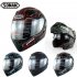 Motorcycle Helmet Unisex Double Lens Uncovered Helmet Off road Safety Helmet Matte black and red lines XL