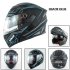 Motorcycle Helmet Unisex Double Lens Uncovered Helmet Off road Safety Helmet Matte black and blue lines L