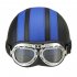 Motorcycle Helmet Unisex Men Women Open Face Half Visor Protection Goggles Safety Helmet  Silver