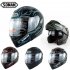 Motorcycle Helmet Unisex Double Lens Uncovered Helmet Off road Safety Helmet Bright black and white lines S