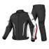 Motorcycle Jacket For Men Women Removable Liner All Season Windproof Motorbike Riding Jacket Body Protective Gear Black white  top  M