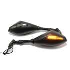 Motorcycle LED Turn Lights Side <span style='color:#F7840C'>Mirrors</span> Turn Signal Indicator <span style='color:#F7840C'>Rearview</span> <span style='color:#F7840C'>Mirror</span> black_Single point light