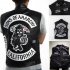 Motorcycle Leather Vest For Men Trendy Hip hop Style Skull Letter Embroidery Waistcoat Casual Leather Jacket black embroidery XXXL