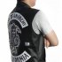 Motorcycle Leather Vest For Men Trendy Hip hop Style Skull Letter Embroidery Waistcoat Casual Leather Jacket black embroidery XXXL