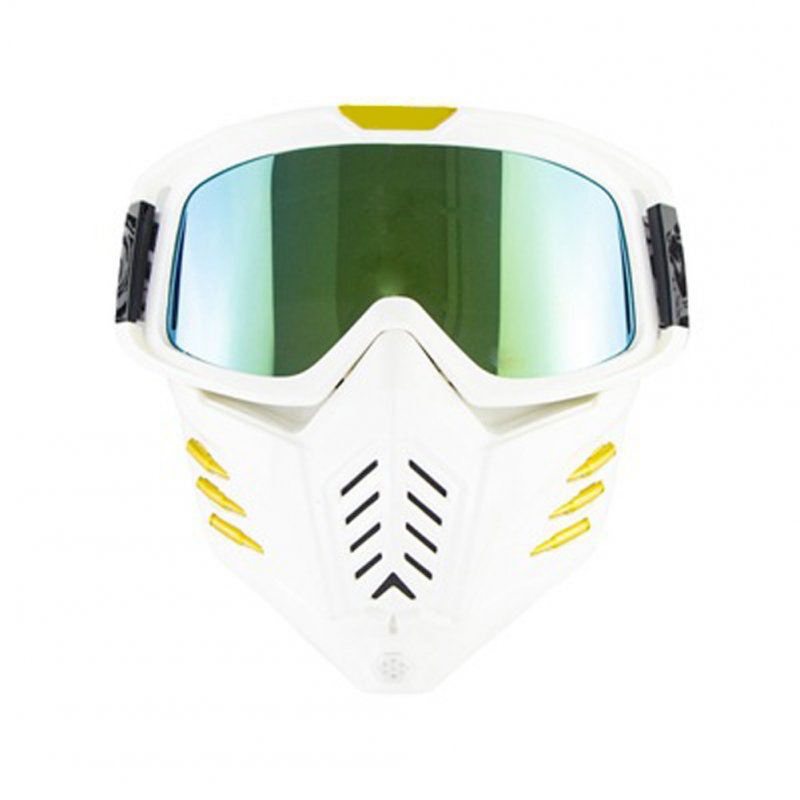 Motorcycle Mask Men Women Ski Snowboard Goggles Winter Off-road Riding Glasses Pearl Platinum