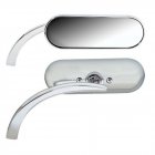 Motorcycle Mini Oval Rearview <span style='color:#F7840C'>Mirror</span> for Sportster Dyna Softail Arlen Ness Silver