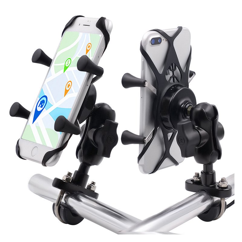 Motorcycle Mobile Phone Holder Modification Electric Bike Bicycle Accessories Aluminum Alloy Base Bracket Handlebar Type