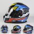 Motorcycle Modular Full Face Helmet Dual Visor Wireless Headphones Integrated Modular Air Vents Ventilation Helmet Colorful mecha
