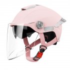 Motorcycle Open Face Helmet With Dual Visor Sun Shield, Lightweight And Ventilation Half Helmet, Adjustable Quick Release Buckle, Motorbike Scooter Accessories Matt pink