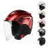 Motorcycle Open Face Helmet Quick Release Buckle Ventilated Helmet With Detachable Scarf For Men Women youth red