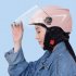 Motorcycle Open Face Helmet Quick Release Buckle Ventilated Helmet With Detachable Scarf For Men Women youth red