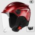 Motorcycle Open Face Helmet Quick Release Buckle Ventilated Helmet With Detachable Scarf For Men Women youth red