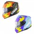 Motorcycle Racing Helmet Men And Women Outdoor Riding Double Lens Full Face Helmet Ece Standard Speed 1 matte blue yellow XXL