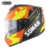 Motorcycle Racing Helmet Men And Women Outdoor Riding Double Lens Full Face Helmet Ece Standard Speed No  1 Matte Black Orange Yellow L