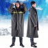 Motorcycle Raincoat With Drawstring Hat Safety Reflective Tape Waterproof Rainwear Suit Bike Raincoat For Camping Hiking Running Long XL