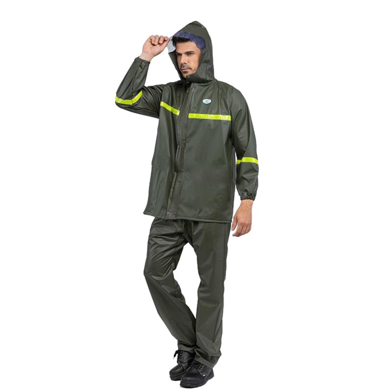 Motorcycle Raincoat With Drawstring Hat Safety Reflective Tape Waterproof Rainwear Suit Bike Raincoat For Camping Hiking Running Suit (no pockets) 4XL