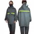 Motorcycle Raincoat With Drawstring Hat Safety Reflective Tape Waterproof Rainwear Suit Bike Raincoat For Camping Hiking Running Suit  pocket  XL