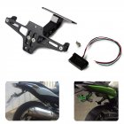 Motorcycle Rear License Plate Mount Holder with Turn Signal Light Universial License Plate Frame black