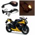 Motorcycle Rearview Side Mirrors for Suzuki GSXR 600 750 1000 with Turn Signal Light Black transparent cover