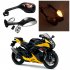 Motorcycle Rearview Side Mirrors for Suzuki GSXR 600 750 1000 with Turn Signal Light Black hood