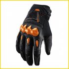 Motorcycle Riding Gloves Motocross Carbon Fibre Leather Racing Gloves Orange_L
