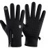 Motorcycle Riding Gloves Zipper Design Non slip Windproof Fleece Lined Warm Gloves for Men Women Black M