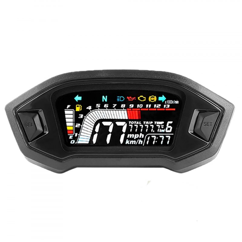 Motorcycle Speedometer 199 Kph Mph High Definition VA Screen Real Digital Display