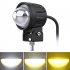 Motorcycle Spotlight Highlight External Lens Work Light Electric Vehicle Modified Led Headlight Bulb Yellow and white 1 pair