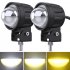 Motorcycle Spotlight Highlight External Lens Work Light Electric Vehicle Modified Led Headlight Bulb Yellow and white 1 pair