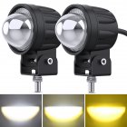 Motorcycle Spotlight Highlight External Lens Work Light Electric Vehicle Modified Led Headlight Bulb Yellow and white_1 pair