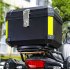 Motorcycle Top Box Lockable Helmet Luggage Storage Rear Tour Box with Reflective Design  Storage Carrier Case Black 45L
