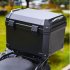 Motorcycle Top Box Lockable Helmet Luggage Storage Rear Tour Box with Reflective Design  Storage Carrier Case Black 45L