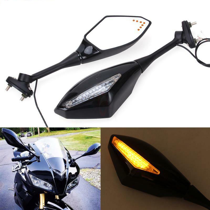 Motorcycle Turn Signal Integrated Mirrors LED light For Honda CBR600RR 2003-2017 CBR1000RR black