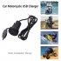 Motorcycle USB Mobile Phone Charger Single USB Modified 12v Waterproof Charger black