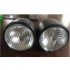 Motorcycle Universal Twin Front Dual Headlight Lamp Head Light For Dual Sport Motorcycle Street Fighter Naked Fat boy Twins black and white