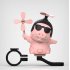 Motorcycle Windmill Pig Helmet  Decoration Rear View Mirror Helmet Decoration Toy Piggy Motorcycle Accessories Pink