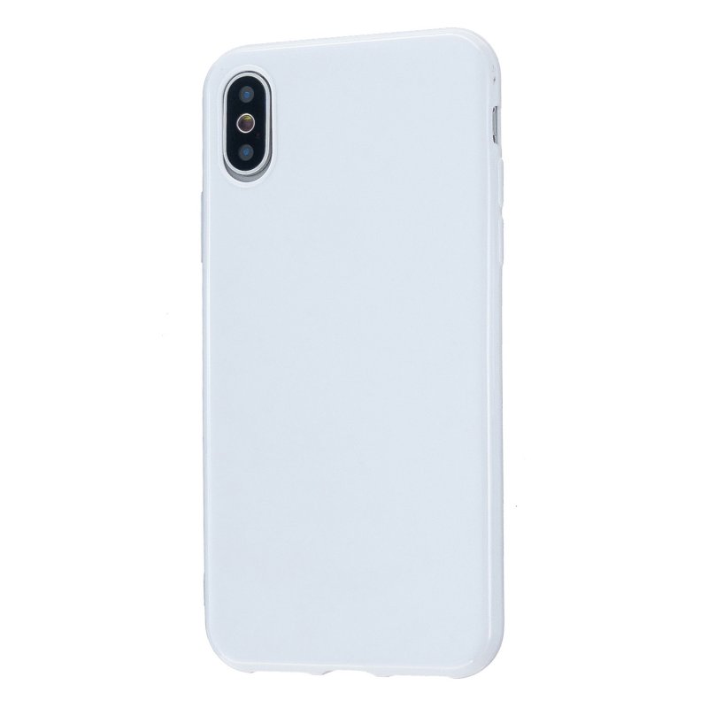 For iPhone X/XS/XS Max/XR  Cellphone Cover Slim Fit Bumper Protective Case Glossy TPU Mobile Phone Shell Milk white