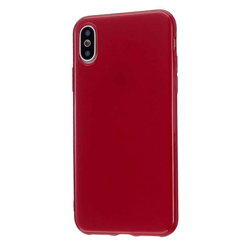 For iPhone X/XS/XS Max/XR  Cellphone Cover Slim Fit Bumper Protective Case Glossy TPU Mobile Phone Shell Rose red