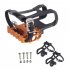 Mountain Bike Bicycle Dog Mouth Pedal Toe Clips with strong Nylon Strap black