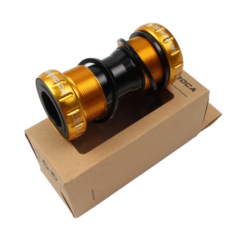 Mountain Bike Colorful Bottom Bracket Axle Integrated Hollow BB Bicycle Threaded Screw-in Center Axle  Gold
