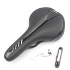 Mountain Bike Cushion with Light Bike Saddle Thicken Silicone Rear Lights Bike Seat Black and white + red and blue tail lights_270*144mm