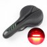 Mountain Bike Cushion with Light Bike Saddle Thicken Silicone Rear Lights Bike Seat Black and white   red and blue tail lights 270 144mm