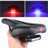 Mountain Bike Cushion with Light Bike Saddle Thicken Silicone Rear Lights Bike Seat Black red   red and blue tail light 270 144mm